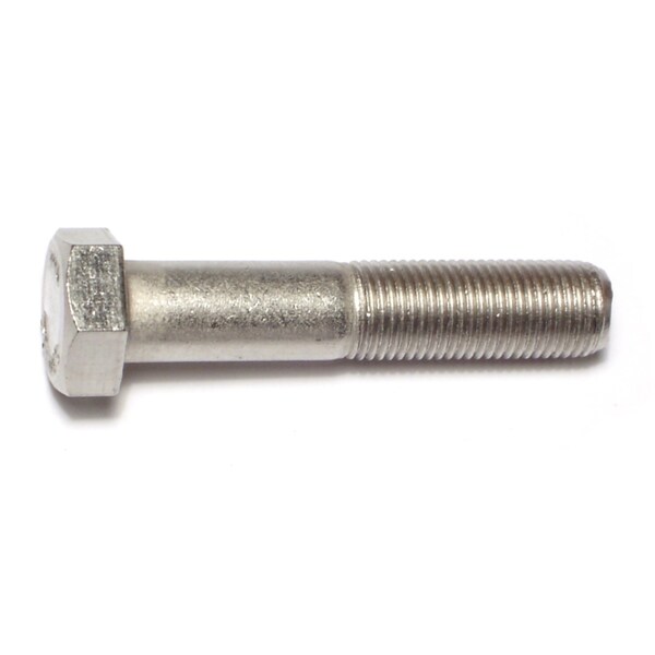 18-8, 1/2"-20 Hex Head Cap Screw, Plain Stainless Steel, 2-1/2 in L, 3 PK